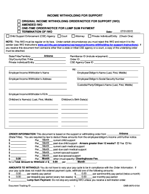 Income Withholding Order for Support