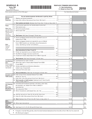 Kentucky Itemized Deductions Form 740