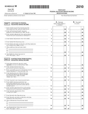 Kentucky Form 740 Federal Adjusted Gross Income