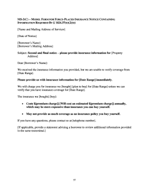 Force-Placed Insurance Notice