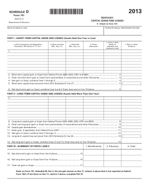 Kentucky Capital Gains and Losses Form 741