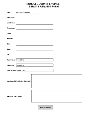 Trumbull County Engineer Service Request Form