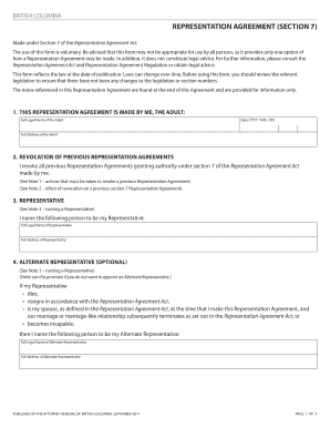 British Columbia Representation Agreement