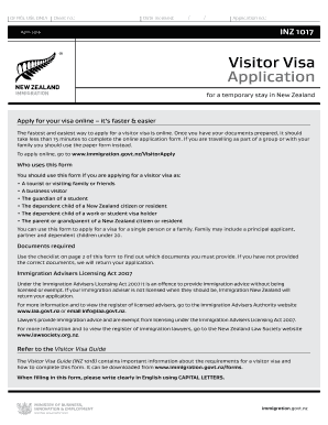 New Zealand Visitor Visa Application