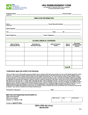 HRA Reimbursement Form