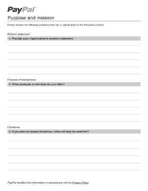 Nonprofit Mission and Purpose Form