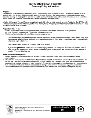 Smoking Policy Addendum Form