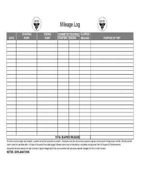 Printable mileage log - Mileage Log - Accounting Services Home - acct ipfw