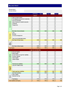 Balance Sheet Template