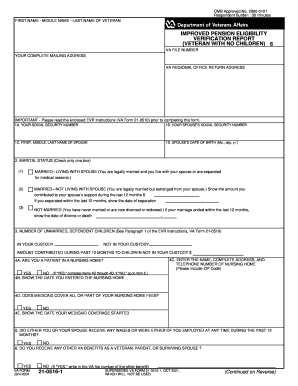 Veteran Improved Pension Eligibility Verification Report