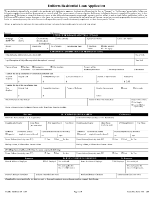 Uniform Residential Loan Application