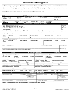 Uniform Residential Loan Application