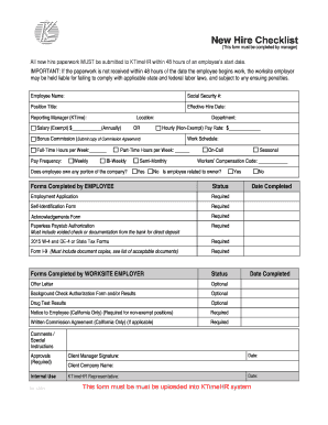 New Hire Checklist