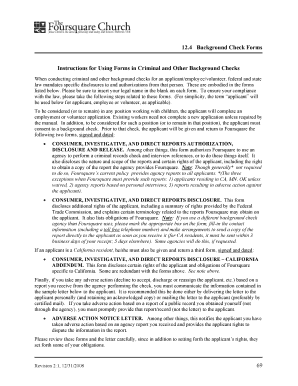 Background Check Authorization and Disclosure Forms