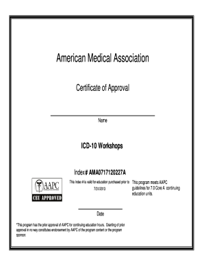 AMA ICD-10-CM Workshops Certificate