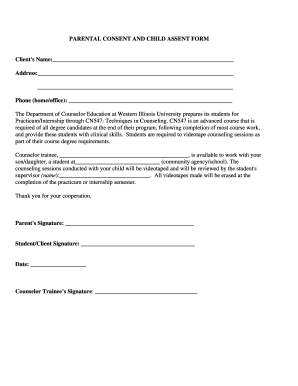 Parental Consent and Child Assent Form