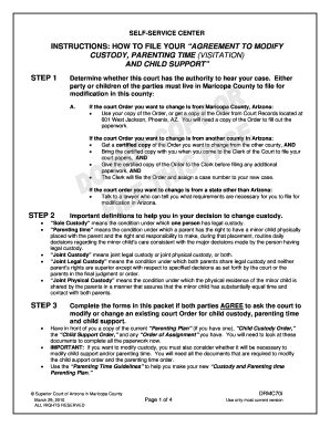 Agreement to Modify Custody, Parenting Time and Child Support