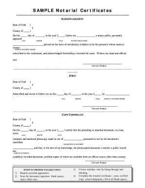 Notarial Certificates