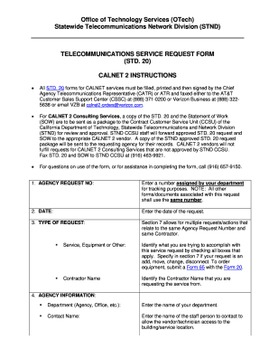 California Telecommunications Service Request Form