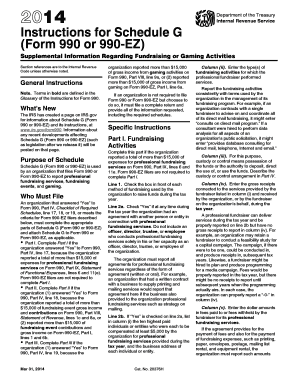 Instructions for Schedule G (Form 990 or 990-EZ)