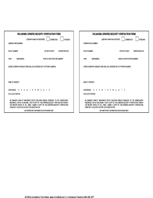 Oklahoma Owners Security Verification Form