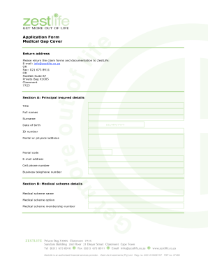 Medical Gap Cover Application Form