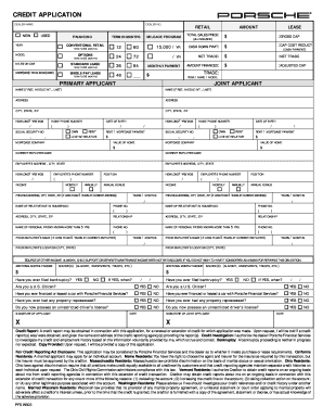 Porsche Financial Services Credit Application
