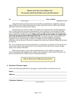 MARYLAND ADVANCE DIRECTIVE: - oag state md