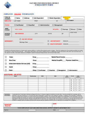 East Side Union High School District Employee Change Information Form
