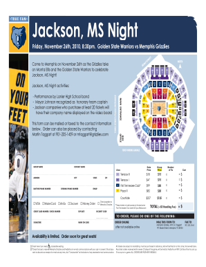 Memphis Grizzlies Ticket Order Form