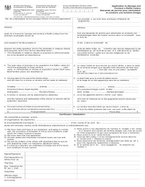 Ontario Raffle Lottery License Application
