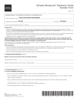Schwab MoneyLink Electronic Funds Transfer Form