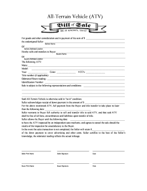 ATV Bill of Sale