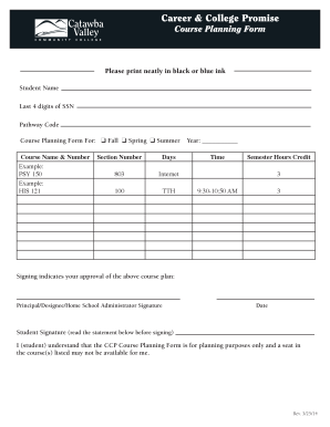 Career & College Promise Course Planning Form