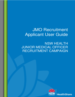 Fillable Online health nsw gov JMO Recruitment - health ...