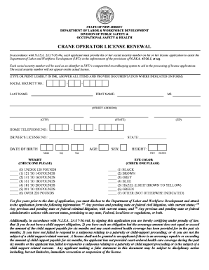 New Jersey Crane Operator License Renewal
