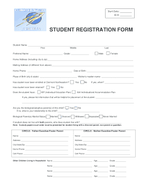 Student Registration Form
