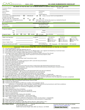 VA Loan Submission Checklist