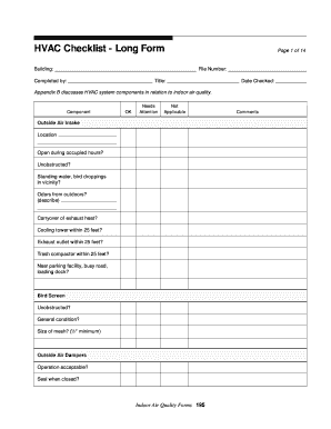 HVAC Checklist - Long Form