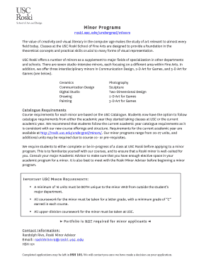 USC Roski Minor Application Form
