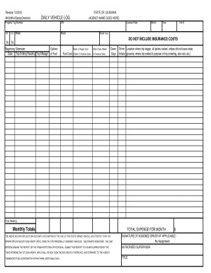 Louisiana Daily Vehicle Log and Safety Checklist