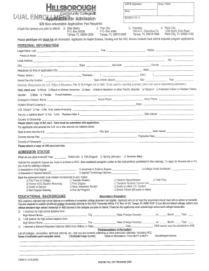 Hillsborough Community College Admission Application