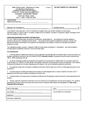 New Jersey Voluntary Contribution Report