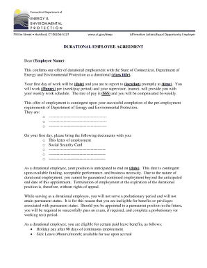 Durational Employee Agreement