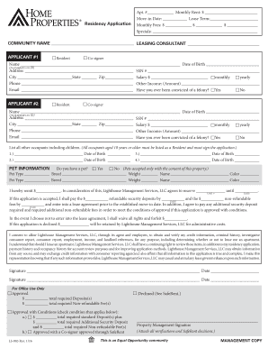 Residential Lease Application Form
