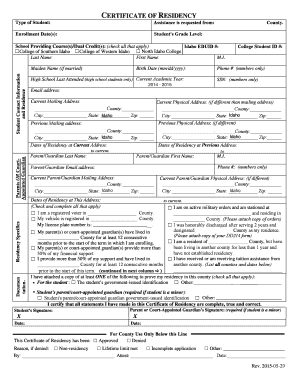 Idaho Certificate of Residency