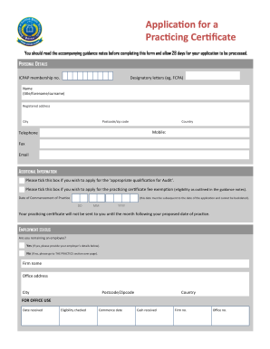 Application for a Practicing Certificate