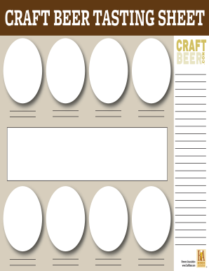 Beer Tasting Sheet - Fill and Sign Printable Template Online
