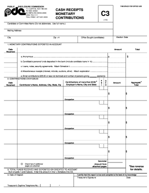 Washington State Campaign Contribution Form C3