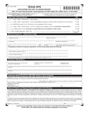 Texas Driver Record Application